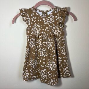 ✨ Jamie Kay Girl’s Brown Floral Sleeveless Dress Size 4 Years Organic Cotton